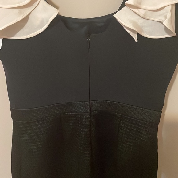 Jay Godfrey Black Mini Jacquard Pencil Skirt Ruffle Sleeveless Dress - Picture 6 of 8